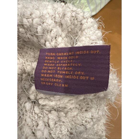 Anthropologie Sweet Sinammon Beige Gray Fuzzy Sweater Croppd Sz M Medium - Picture 7 of 7